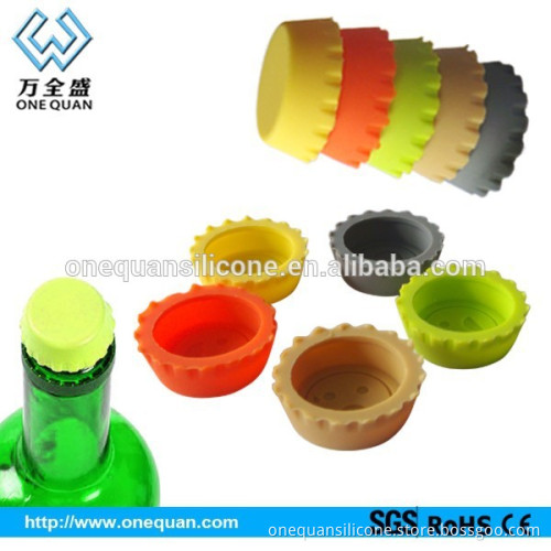 factory existing mold 2*1cm cute smile face food grade silicone bottle stopper with custom logo